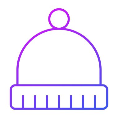 kış şapkası ikonu, modern stil Noel ve yeni yıl çizgisi ikonu, izole kış bayramı sembolleri