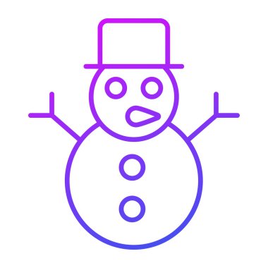 Kardan Adam ikonu, modern tarz Noel ve Yeni Yıl çizgisi ikonu, izole edilmiş kış bayramı sembolleri