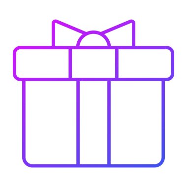 Hediye kutusu simgesi, modern tarz Noel ve Yeni Yıl çizgisi simgesi, izole edilmiş kış bayramı sembolleri