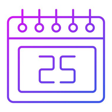 Takvim simgesi, modern tarz Noel ve Yeni Yıl çizgisi simgesi, izole kış bayramı simgeleri