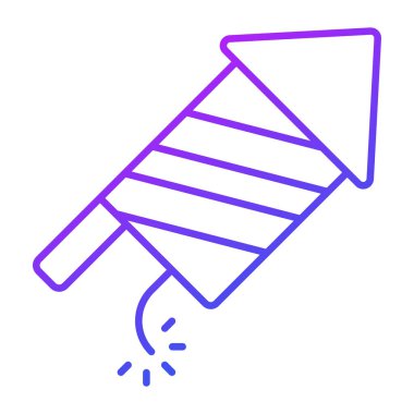 Havai fişek ikonu, modern tarz Noel ve Yeni Yıl çizgisi ikonu, izole edilmiş kış bayramı sembolleri