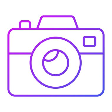 Kamera simgesi, modern tarz Noel ve Yeni Yıl çizgisi simgesi, Isol