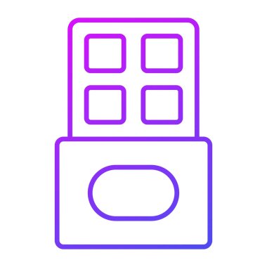 Çikolata ikonu, modern tarz Noel ve yeni yıl çizgisi ikonu, ben