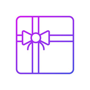 Hediye ikonu, modern tarz Noel ve Yeni Yıl çizgisi ikonu, izole edilmiş kış bayramı sembolleri