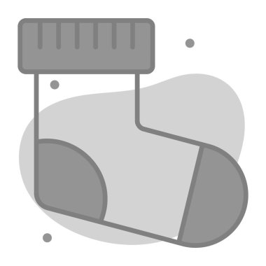 Çorap ikonu, modern tarz Noel ve Yeni Yıl çizgisi ikonu, izole kış bayramı sembolleri