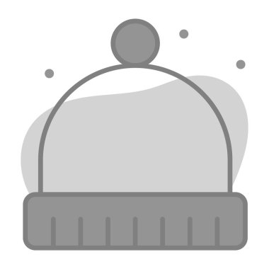 kış şapkası ikonu, modern stil Noel ve yeni yıl çizgisi ikonu, izole kış bayramı sembolleri