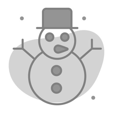 Kardan Adam ikonu, modern tarz Noel ve Yeni Yıl çizgisi ikonu, izole edilmiş kış bayramı sembolleri