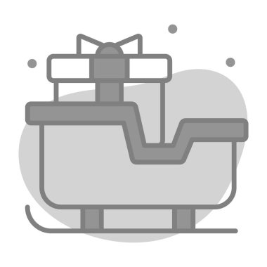 kızak ikonu, modern tarz Noel ve Yeni Yıl çizgisi ikonu, izole edilmiş kış bayramı sembolleri