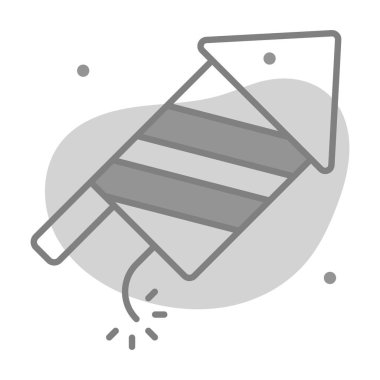 Havai fişek ikonu, modern tarz Noel ve Yeni Yıl çizgisi ikonu, izole edilmiş kış bayramı sembolleri