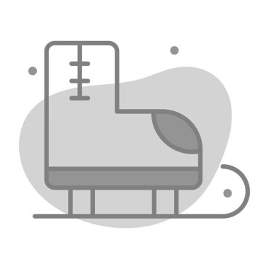 Buz pateni ikonu, modern tarz Noel ve Yeni Yıl çizgisi ikonu, izole edilmiş kış bayramı sembolleri