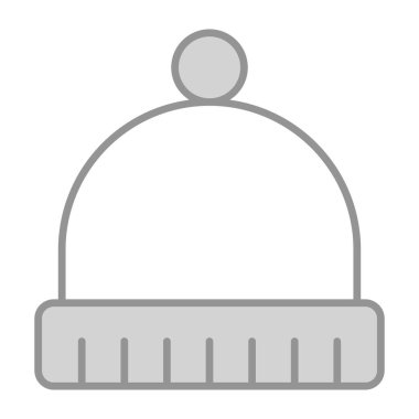 kış şapkası ikonu, modern stil Noel ve yeni yıl çizgisi ikonu, izole kış bayramı sembolleri