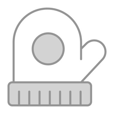 Eldiven ikonu, modern stil Noel ve Yeni Yıl çizgisi ikonu, izole kış bayramı sembolleri