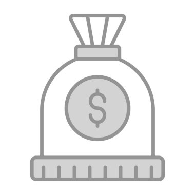 Dolar çanta ikonu, modern tarz Noel ve Yeni Yıl çizgisi ikonu, izole edilmiş kış bayramı sembolleri