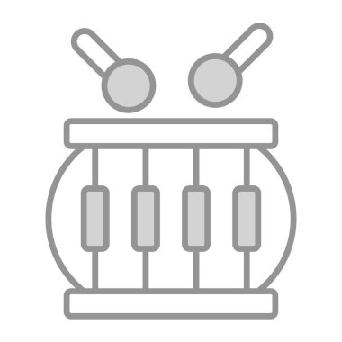 davul ikonu, modern tarz Noel ve Yeni Yıl çizgisi ikonu, izole edilmiş kış bayramı sembolleri