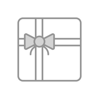 Hediye ikonu, modern tarz Noel ve Yeni Yıl çizgisi ikonu, izole edilmiş kış bayramı sembolleri