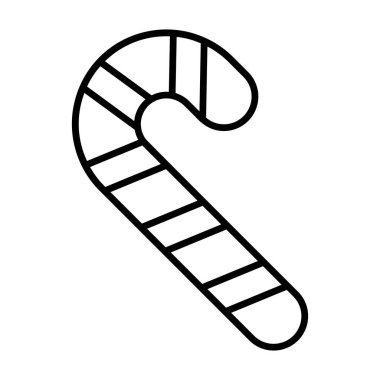 Şeker kamışı ikonu, modern stil Noel ve Yeni Yıl çizgisi ikonu, izole edilmiş kış bayramı sembolleri