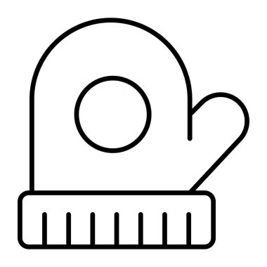 Eldiven ikonu, modern tarz Noel ve Yeni Yıl çizgisi ikonu, izole edilmiş kış bayramı sembolleri