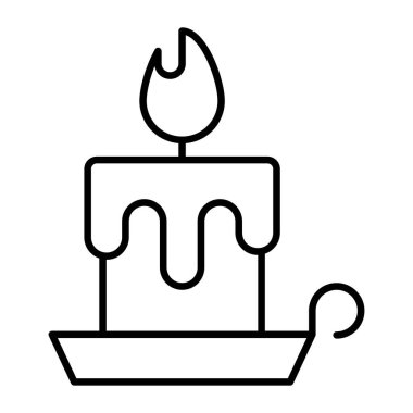 Mum ikonu, modern tarz Noel ve Yeni Yıl çizgisi ikonu, izole edilmiş kış bayramı sembolleri