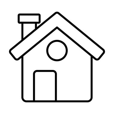 ev ikonu, modern tarz Noel ve Yeni Yıl çizgisi ikonu, izole kış bayramı sembolleri