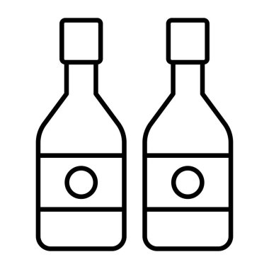 Bira ikonu, modern tarz Noel ve Yeni Yıl çizgisi ikonu, izole kış bayramı sembolleri