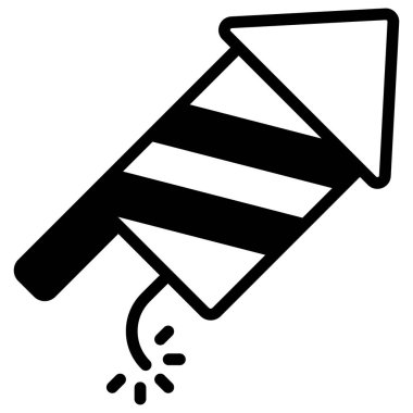 Havai fişek ikonu, modern tarz Noel ve Yeni Yıl çizgisi ikonu, izole edilmiş kış bayramı sembolleri