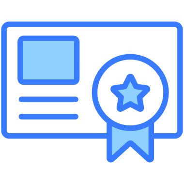 Sertifika Simgesi. Kullanıcı arayüzü Vektör İllüstrasyonu, Satır Sanatı Biçiminde Basit Bir Vektör İşareti ve Moda Sembolü olarak, Tasarım ve Web Siteleri veya Mobil Uygulamalar için,