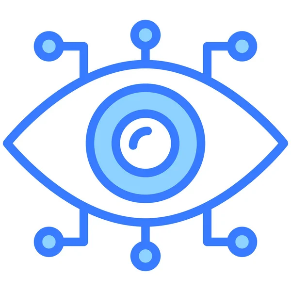 Cyber Eye Icon Interfaz Usuario Vector Illustration Simple Vector Sign — Vector de stock