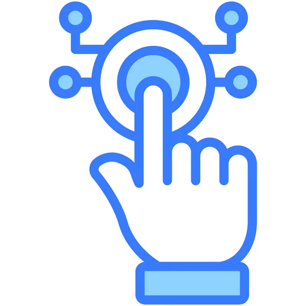 Значок Пальца Векторная Иллюстрация Пользовательского Интерфейса Простой Векторный Знак Модный — стоковый вектор