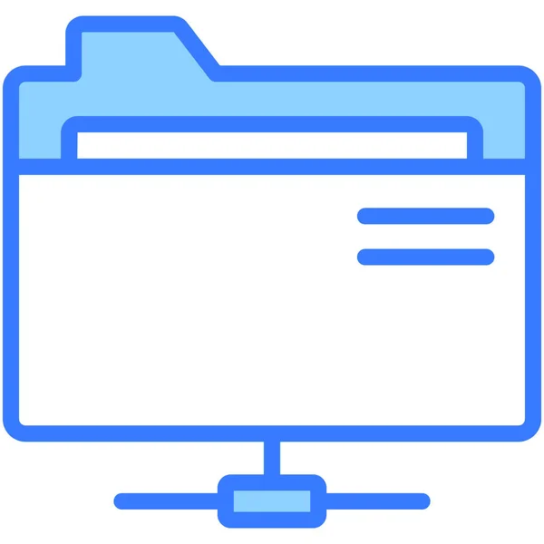 Folder Sieciowy Ikona Interfejs Użytkownika Ilustracja Wektorowa Jako Prosty Znak — Wektor stockowy