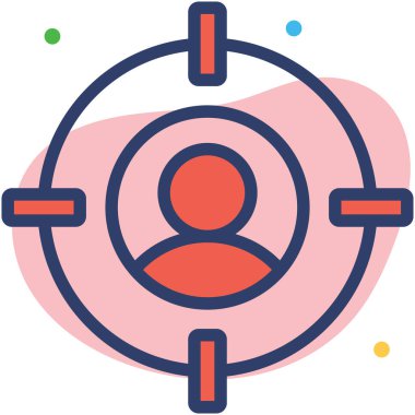 hedef kullanıcı simgesi. Kullanıcı arayüzü Vektör İllüstrasyonu, Satır Sanatı Biçiminde Basit Bir Vektör İşareti ve Moda Sembolü olarak, Tasarım ve Web Siteleri veya Mobil Uygulamalar için,