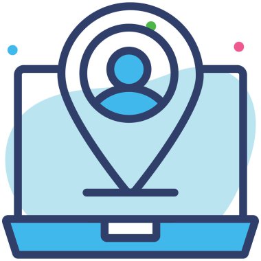 Kullanıcı konumu simgesi. Kullanıcı arayüzü Vektör İllüstrasyonu, Satır Sanatı Biçiminde Basit Bir Vektör İşareti ve Moda Sembolü olarak, Tasarım ve Web Siteleri veya Mobil Uygulamalar için,