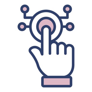 Parmak Tıklatma Simgesi. Kullanıcı arayüzü Vektör İllüstrasyonu, Satır Sanatı Biçiminde Basit Bir Vektör İşareti ve Moda Sembolü olarak, Tasarım ve Web Siteleri veya Mobil Uygulamalar için,