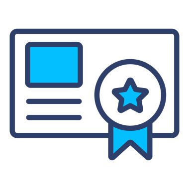 Sertifika Simgesi. Kullanıcı arayüzü Vektör İllüstrasyonu, Satır Sanatı Biçiminde Basit Bir Vektör İşareti ve Moda Sembolü olarak, Tasarım ve Web Siteleri veya Mobil Uygulamalar için,