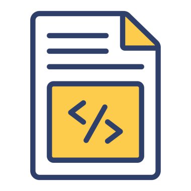 Simge kodlanıyor. Kullanıcı arayüzü Vektör İllüstrasyonu, Satır Sanatı Biçiminde Basit Bir Vektör İşareti ve Moda Sembolü olarak, Tasarım ve Web Siteleri veya Mobil Uygulamalar için,