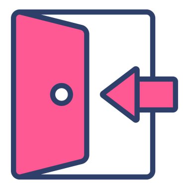 Giriş Simgesi. Kullanıcı arayüzü Vektör İllüstrasyonu, Satır Sanatı Biçiminde Basit Bir Vektör İşareti ve Moda Sembolü olarak, Tasarım ve Web Siteleri veya Mobil Uygulamalar için,