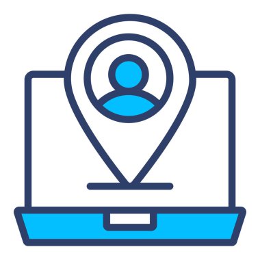 Kullanıcı konumu simgesi. Kullanıcı arayüzü Vektör İllüstrasyonu, Satır Sanatı Biçiminde Basit Bir Vektör İşareti ve Moda Sembolü olarak, Tasarım ve Web Siteleri veya Mobil Uygulamalar için,