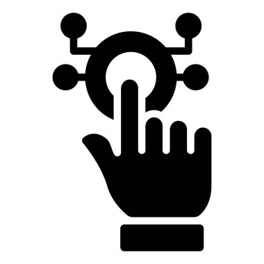 Parmak Tıklatma Simgesi. Kullanıcı arayüzü Vektör İllüstrasyonu, Satır Sanatı Biçiminde Basit Bir Vektör İşareti ve Moda Sembolü olarak, Tasarım ve Web Siteleri veya Mobil Uygulamalar için,