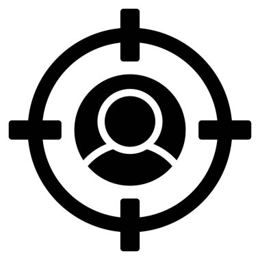 hedef kullanıcı simgesi. Kullanıcı arayüzü Vektör İllüstrasyonu, Satır Sanatı Biçiminde Basit Bir Vektör İşareti ve Moda Sembolü olarak, Tasarım ve Web Siteleri veya Mobil Uygulamalar için,