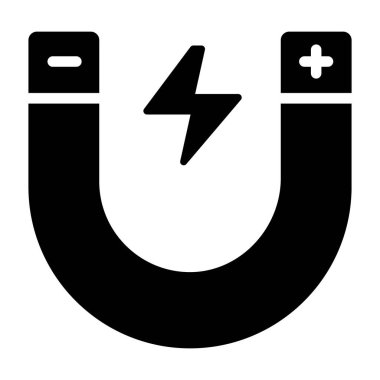 Mıknatıs Simgesi. Kullanıcı arayüzü Vektör İllüstrasyonu, Satır Sanatı Biçiminde Basit Bir Vektör İşareti ve Moda Sembolü olarak, Tasarım ve Web Siteleri veya Mobil Uygulamalar için,