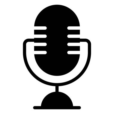 mikrofon simgesi. Kullanıcı arayüzü Vektör İllüstrasyonu, Satır Sanatı Biçiminde Basit Bir Vektör İşareti ve Moda Sembolü olarak, Tasarım ve Web Siteleri veya Mobil Uygulamalar için,