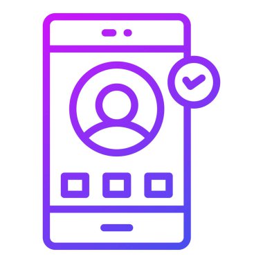 mobil hesap simgesi. Kullanıcı arayüzü Vektör İllüstrasyonu, Satır Sanatı Biçiminde Basit Bir Vektör İşareti ve Moda Sembolü olarak, Tasarım ve Web Siteleri veya Mobil Uygulamalar için