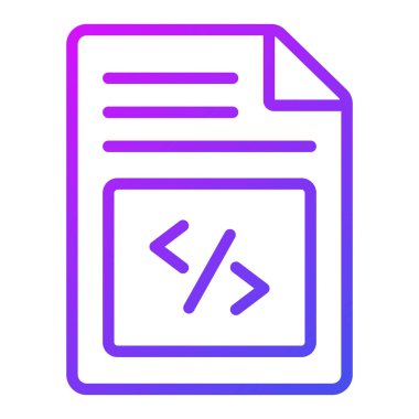 Simge kodlanıyor. Kullanıcı arayüzü Vektör İllüstrasyonu, Satır Sanatı Biçiminde Basit Bir Vektör İşareti ve Moda Sembolü olarak, Tasarım ve Web Siteleri veya Mobil Uygulamalar için,