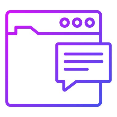 Mesaj Simgesi. Kullanıcı arayüzü Vektör İllüstrasyonu, Satır Sanatı Biçiminde Basit Bir Vektör İşareti ve Moda Sembolü olarak, Tasarım ve Web Siteleri veya Mobil Uygulamalar için,