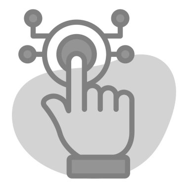 Parmak Tıklatma Simgesi. Kullanıcı arayüzü Vektör İllüstrasyonu, Satır Sanatı Biçiminde Basit Bir Vektör İşareti ve Moda Sembolü olarak, Tasarım ve Web Siteleri veya Mobil Uygulamalar için,