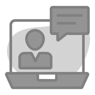 Telekonferans simgesi. Kullanıcı arayüzü Vektör İllüstrasyonu, Satır Sanatı Biçiminde Basit Bir Vektör İşareti ve Moda Sembolü olarak, Tasarım ve Web Siteleri veya Mobil Uygulamalar için,