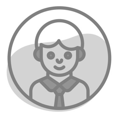 kullanıcı avatarı simgesi. Kullanıcı arayüzü Vektör İllüstrasyonu, Satır Sanatı Biçiminde Basit Bir Vektör İşareti ve Moda Sembolü olarak, Tasarım ve Web Siteleri veya Mobil Uygulamalar için,