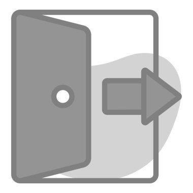 çıkış Simgesi. Kullanıcı arayüzü Vektör İllüstrasyonu, Satır Sanatı Biçiminde Basit Bir Vektör İşareti ve Moda Sembolü olarak, Tasarım ve Web Siteleri veya Mobil Uygulamalar için,