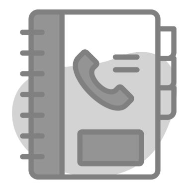 Telefon rehberi simgesi. Kullanıcı arayüzü Vektör İllüstrasyonu, Satır Sanatı Biçiminde Basit Bir Vektör İşareti ve Moda Sembolü olarak, Tasarım ve Web Siteleri veya Mobil Uygulamalar için,