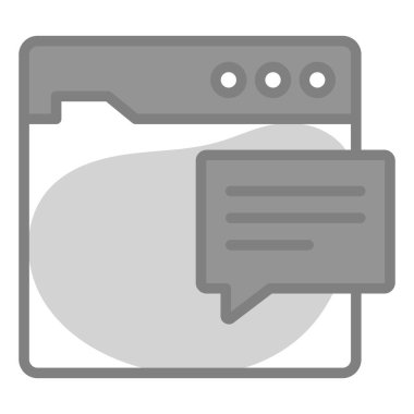 Mesaj Simgesi. Kullanıcı arayüzü Vektör İllüstrasyonu, Satır Sanatı Biçiminde Basit Bir Vektör İşareti ve Moda Sembolü olarak, Tasarım ve Web Siteleri veya Mobil Uygulamalar için,