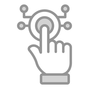 Parmak Tıklatma Simgesi. Kullanıcı arayüzü Vektör İllüstrasyonu, Satır Sanatı Biçiminde Basit Bir Vektör İşareti ve Moda Sembolü olarak, Tasarım ve Web Siteleri veya Mobil Uygulamalar için,